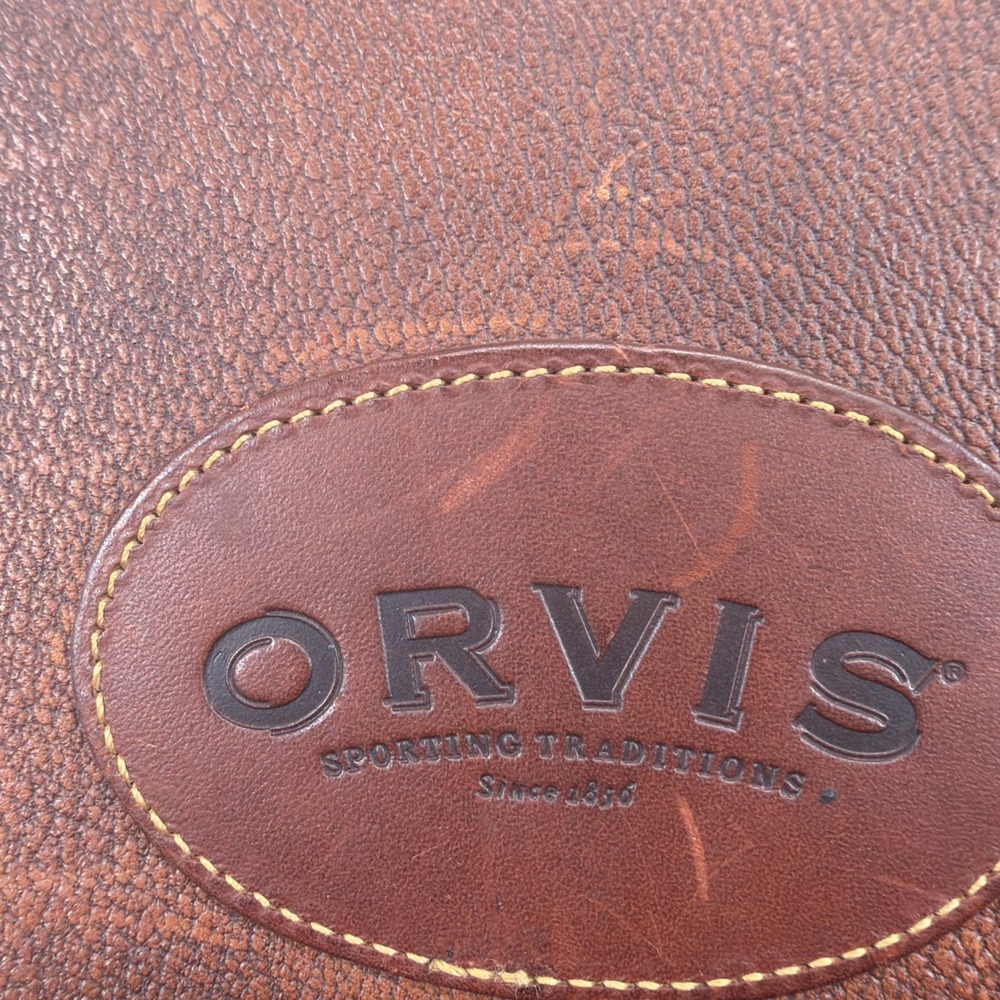 Vintage Orvis Leather Briefcase Attache Messenger Laptop Bag Brown Shoulder - Picture 3 of 16